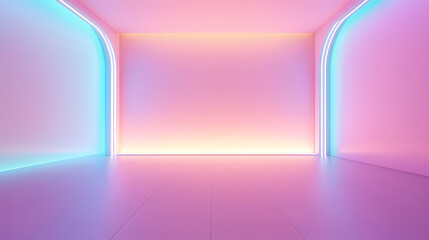 3D space, light shining from above, empty room