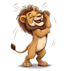 Cute Funny Lion Is Dancing