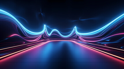 Empty room with neon space for design