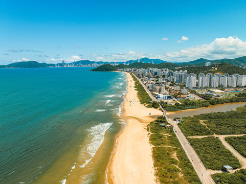 aerial photo with drone of Praia Brava in Itajaí Santa Catarina Brazil
