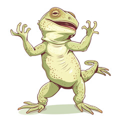 Cute Funny Lizard Is Dancing