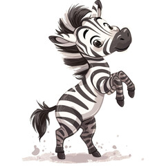 Cute Funny Zebra Is Dancing Silly