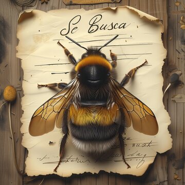 Abejorro, abeja reina, cartel de "Se Busca", resolver problema polinización, escasez de abejas, menos población, apicultores, panales, colmenas, proceso germinación, alimentación mundial, sequía