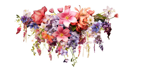 bunch of hung flowers transparent background