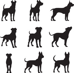 Boxer Dog Silhouettes