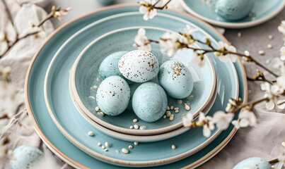 Easter colorful eggs in home decor, Easter design, flowers on the table, Easter decor ideas, spring