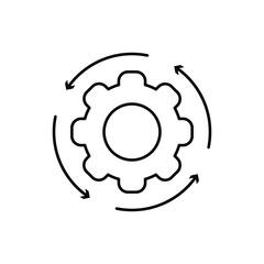 vector line icon of production efficiency and development