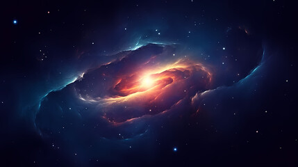 Space galaxy background, 3D illustration of nebulae in the universe