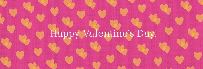 Happy Valentine's day poster or background. Pink background. Vector illustration. Fabric textue, Print