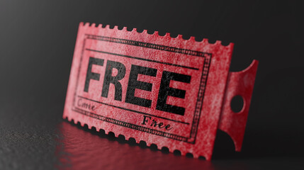  3D Rendered "Free" Ticket