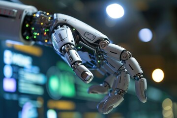 RPA AI Robot Finger Big Data Business Concept