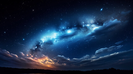 Space galaxy background, 3D illustration of nebulae in the universe