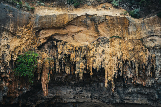 Loch Ard Gorge cave entry with stalactites