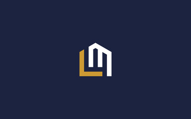 Fototapeta na wymiar letter lm with house logo icon design vector design template inspiration