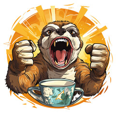 The Caffeine Slammer! Laugh along with this slow but mighty sloth as it grapples with its caffeinated opponent