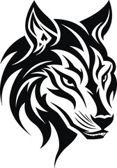 Obraz premium tribal wolf vector illustration for tattoo, logo and sticker designs