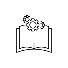 Gear Book Icon Logo Design
