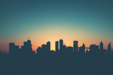 City skyline silhouette background, a sleek and urban scene featuring the silhouette of a city skyline.