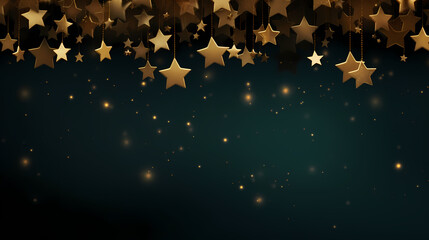 Holiday decorative border, festive background with festive star decoration