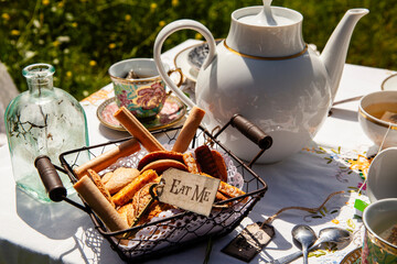 Gourmet tea time in the garden.