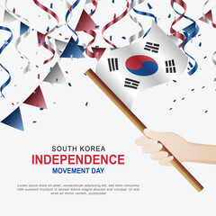 South Korea Independence Movement Day background. - obrazy, fototapety, plakaty
