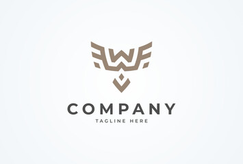Initial W eagle logo. letter W forming eagle logo design. flat design logo template element. vector illustration