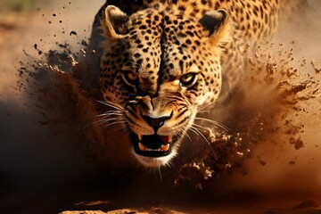 Thrilling cheetahs hunting antelope on a safari. capturing raw power and intense pursuit