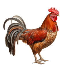 Fototapeta premium brown hen isolated on transparent background