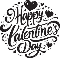 The Best Happy Valentines Day Typography, Calligraphy, Vector, T-shirt Design.