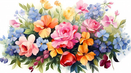 Obraz na płótnie Canvas Colorful floral seamless pattern