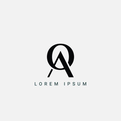 Letter QA and AQ monogram initial logo, geometric, modern, gradient, grid logo