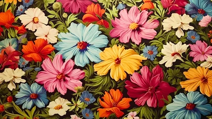 Zelfklevend Fotobehang Colorful blooming flowers background © xuan