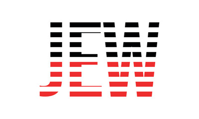 JEW three initial letter iconic line negative space minimal logo design vector template. monogram, abstract, wordmark, business, typography, minimalist, brand, company, flat, modern, unique, simple