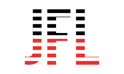 JFL three initial letter iconic line negative space minimal logo design vector template. monogram, abstract, wordmark, business, typography, minimalist, brand, company, flat, modern, unique, simple