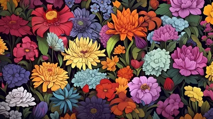 Fototapeten Colorful blooming flowers background © xuan