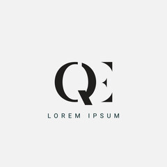 Letter QE and EQ monogram initial logo, geometric, modern, gradient, grid logo