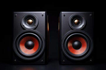 Two speakers placed next to each other. Suitable for music, audio, or sound-related projects
