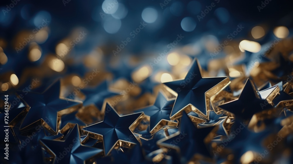 Poster A bunch of shiny stars in a dark room. Can be used for various themes and concepts