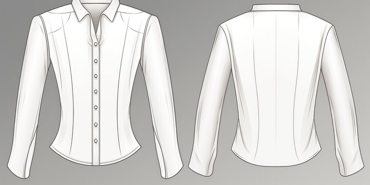 A women's white shirt with a long sleeve. Perfect for professional or casual wear