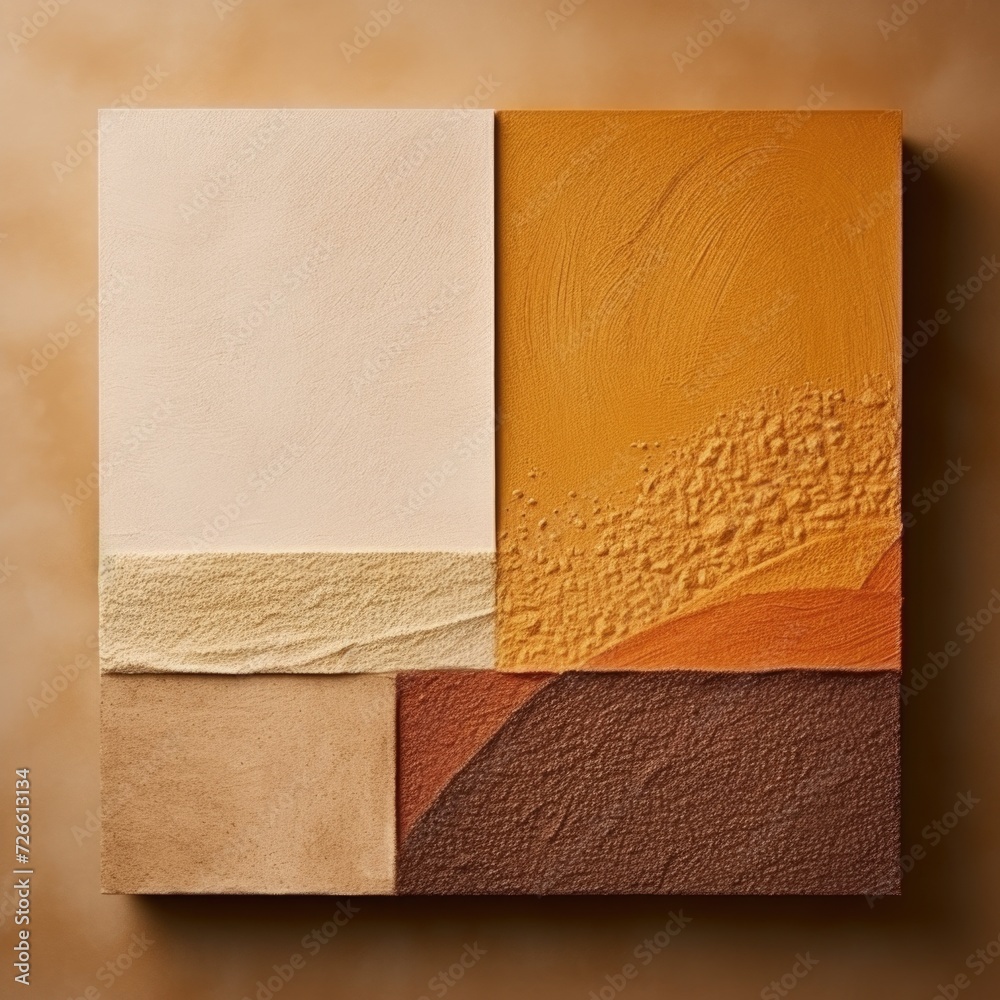 Poster A painting with various colors of paint on a canvas. Suitable for creative projects and artistic backgrounds
