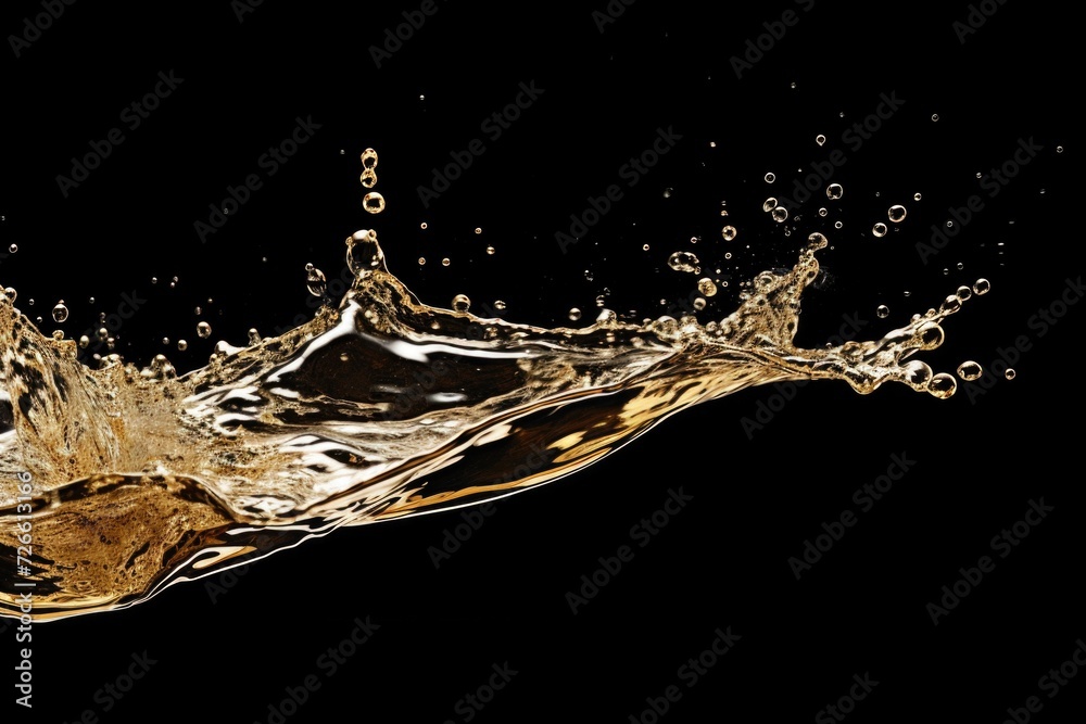 Poster A striking image of a water splash captured against a black background. This versatile picture can be used in various creative projects
