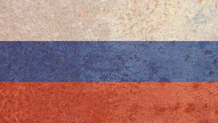 Rusty iron Russia national country flag vector