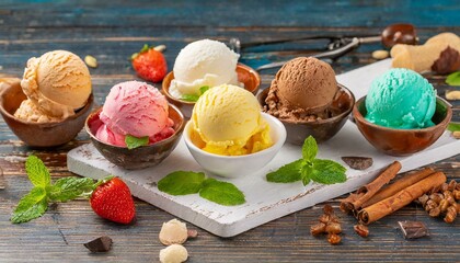 ice cream with fruits
