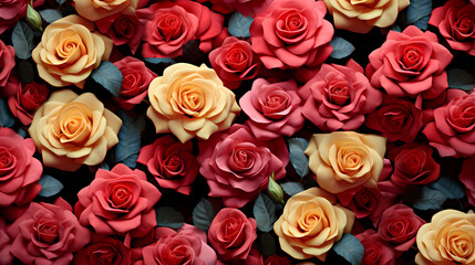 Fototapeta premium Colorful blooming flowers background