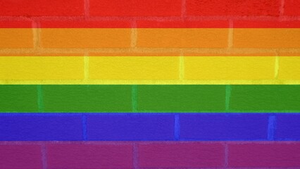 Bricks pride rainbow flag background vector