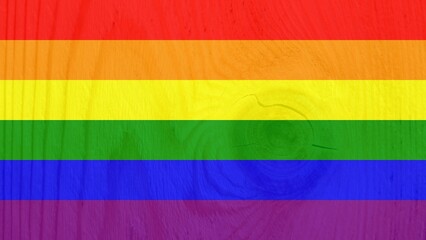 Wood grain pride rainbow flag background vector