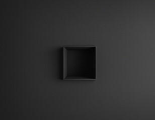 Abstract 3d render, minimalist composition, black geometric design