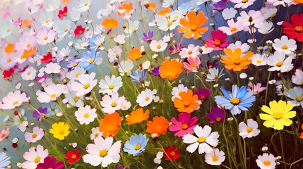 Colorful floral seamless pattern