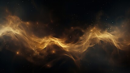 Abstract yellow smoke on black background. cloud, a soft Smoke cloudy wave texture background.