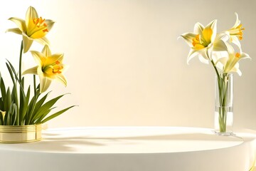 Podium with background flower